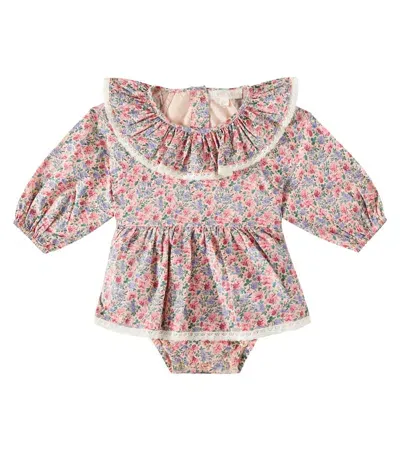 Louise Misha Baby India Floral Cotton Dress In Pink