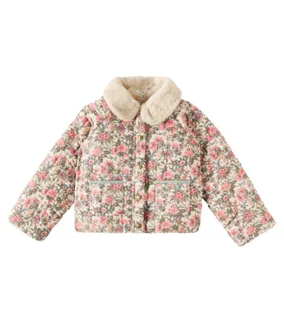 Louise Misha Kids' Jasmina Floral Cotton Jacket In White