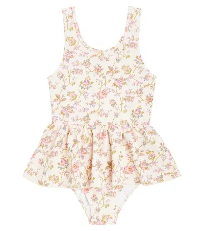 Louise Misha Kids' Kalinda Floral Swimsuit In Cream Bucolia Fields