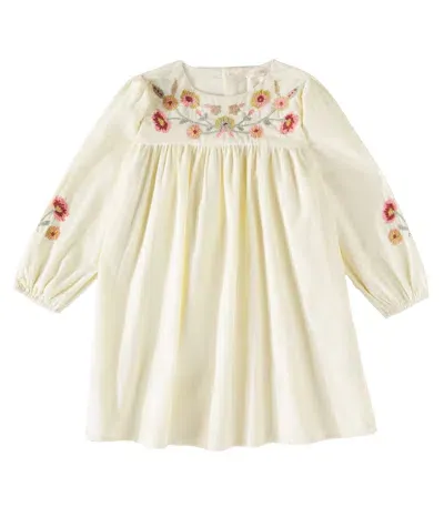 Louise Misha Kids' Sophia Embroidered Cotton Dress In Yellow