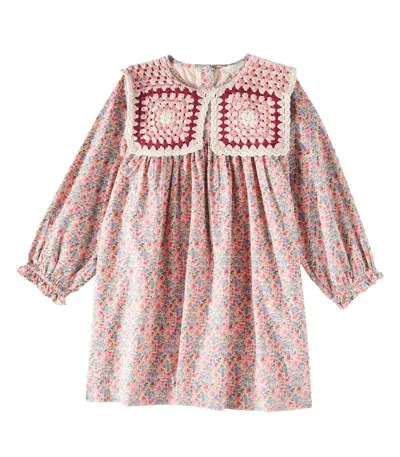 Louise Misha Kids' Warise Crochet-trimmed Cotton Dress In Multicoloured