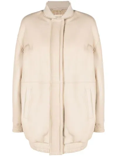 Loulou Gabriola Shearling-lined Bomber Jacket In Nude