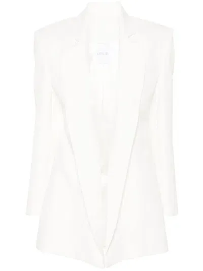 Loulou Open Silk Blazer In Neutrals