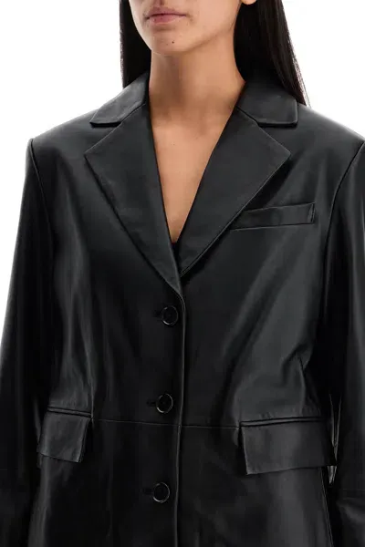 Loulou Studio Aldo Leather Blazer In Black