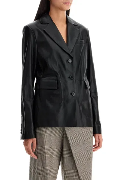 Loulou Studio Aldo Leather Blazer In Black (black)