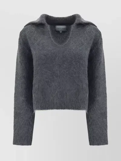 Loulou Studio Alpaca Wool V-neck Knit Sweater In Grey