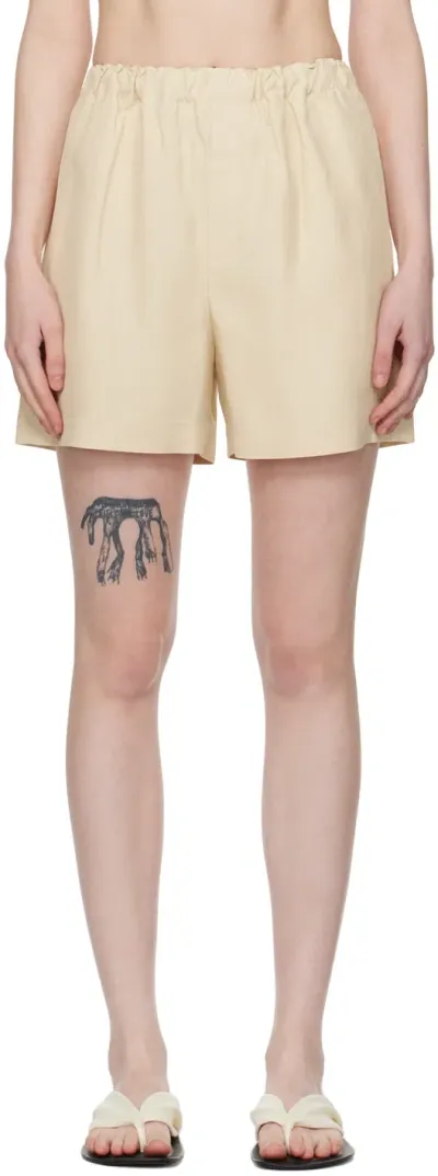 Loulou Studio Beige Seto Shorts In Sand