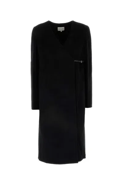 Loulou Studio Black Wool Blend Banie Coat