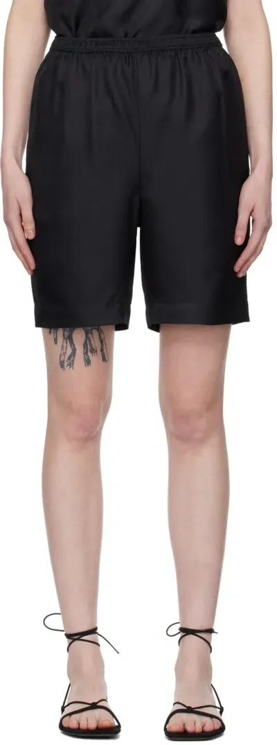 Loulou Studio Black Zinia Shorts