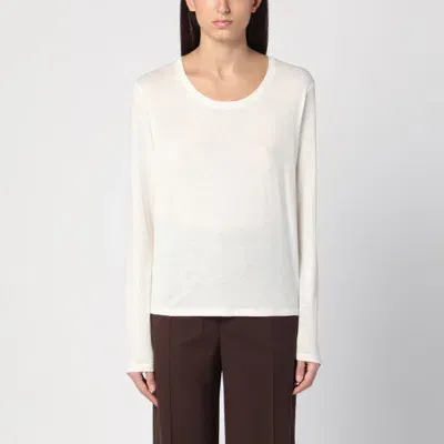 Loulou Studio Blend Ivory Crewneck T-shirt In White