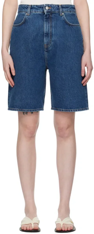 Loulou Studio Blue Isu Denim Shorts In Washed Blue