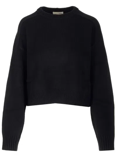 Loulou Studio Boxy Fit Sweater In Black