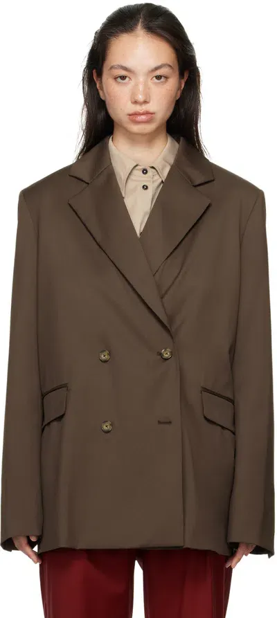 Loulou Studio Brown Donau Blazer In Choco