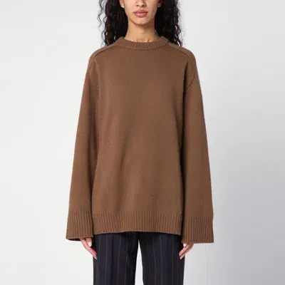 Loulou Studio Brown Wide Crew-neck Jumper