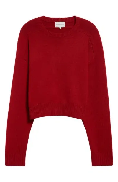 Loulou Studio Crewneck Knitwear Embroidered Logo In Burgundy