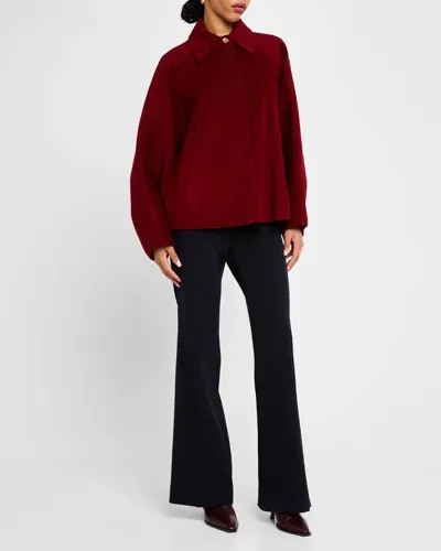 Loulou Studio Camila Short Wool Cashmere Coat In Red