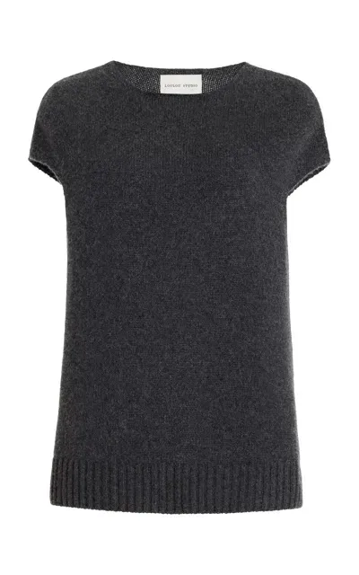 Loulou Studio Cap-sleeve Knit Cashmere Sweater In Grey