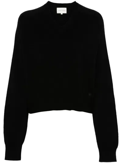 Loulou Studio Emsalo V Neck Cashmere Sweater In Black