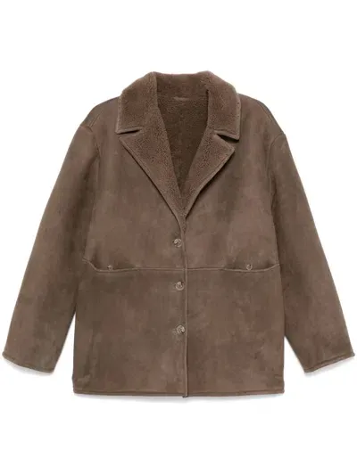 Loulou Studio Cirebo Coat In Brown