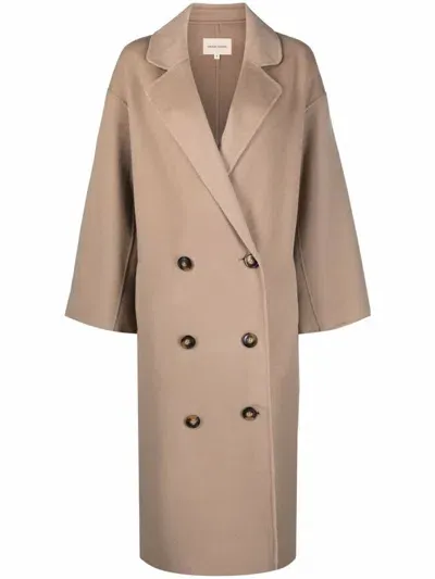 Loulou Studio Borneo Double Breasted Coat In Beige