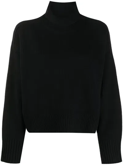 Loulou Studio Collar Sweater Clothing In Black