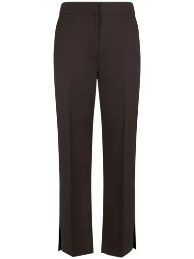 Loulou Studio Cropped Trousers In Brown