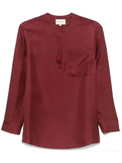 Loulou Studio Eden Silk-twill Tunic In Red