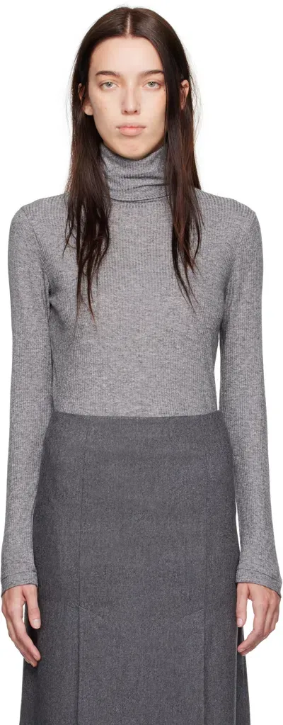 Loulou Studio Gray Gallinara Turtleneck In Grey Melange