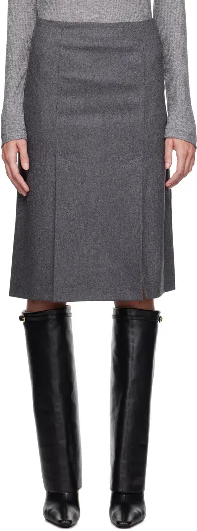 Loulou Studio Gray Helmi Midi Skirt In Grey