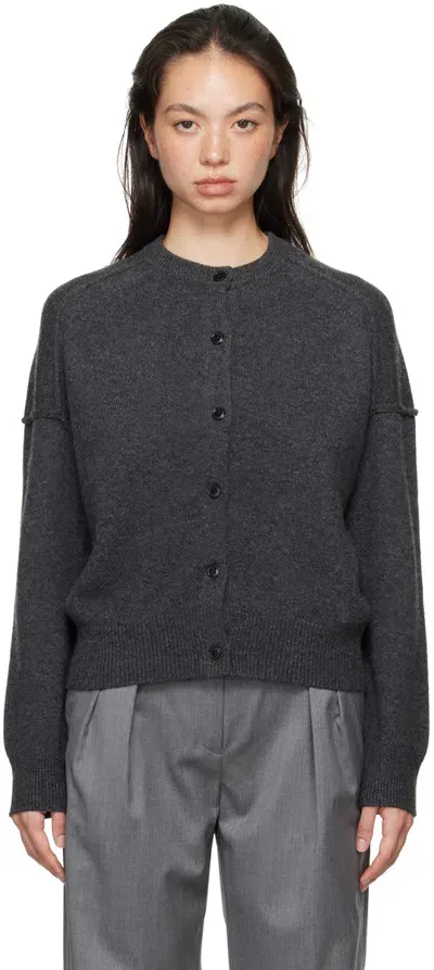 Loulou Studio Gray Keti Cardigan In Anthracite Melange