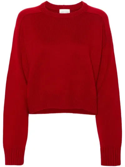 Loulou Studio Logo-embroidered Sweater In Bordeaux