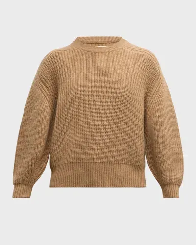 Loulou Studio Marcela Cashmere Crewneck Sweater In Camel