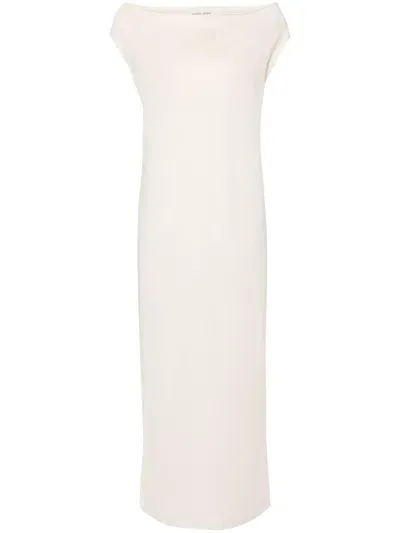 Loulou Studio Martial Cotton Midi Dress In White