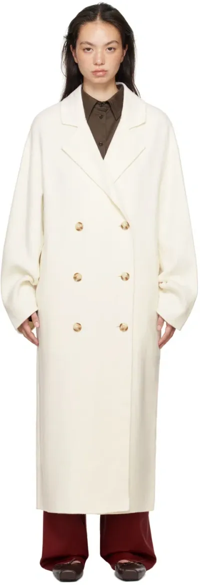 Loulou Studio Off-white Borneo Coat In Ivory