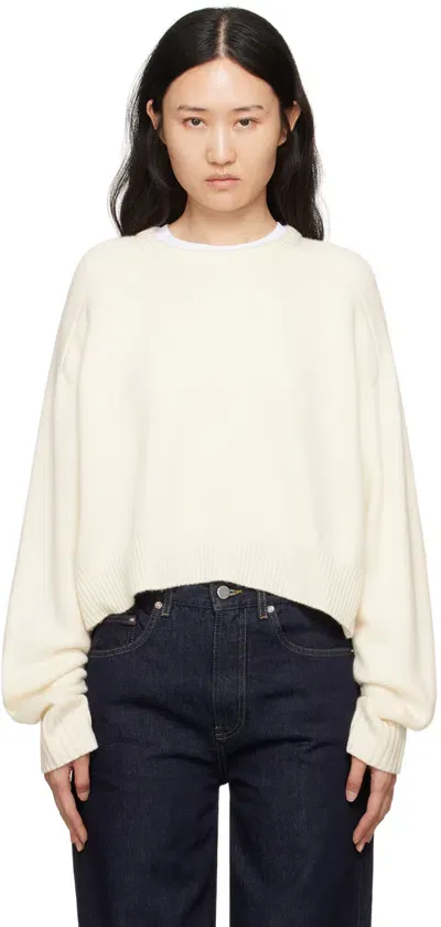 Loulou Studio Off-white Bruzzi Sweater In Ivory