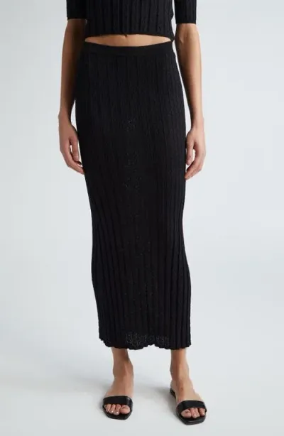 Loulou Studio Open Stitch Sweater Skirt In Black