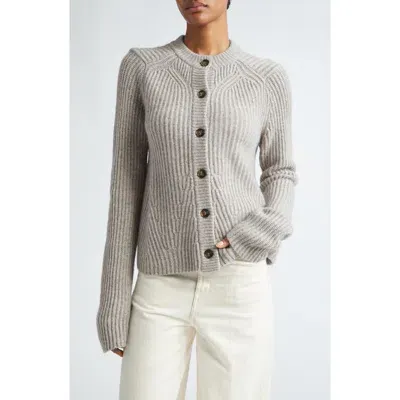 Loulou Studio Rib Cashmere Cardigan In Bloom Melange