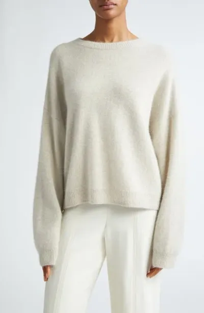 Loulou Studio Ropo Wool & Yak Hair Blend Crewneck Sweater In Stone Melange