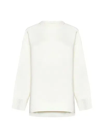 Loulou Studio Safi Crew Neck Sweater In White