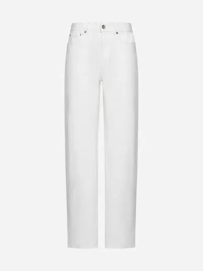 Loulou Studio Samur Cotton Denim Jeans In Ivory