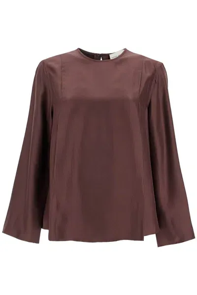 Loulou Studio Silk Adalyn Blouse In Brown