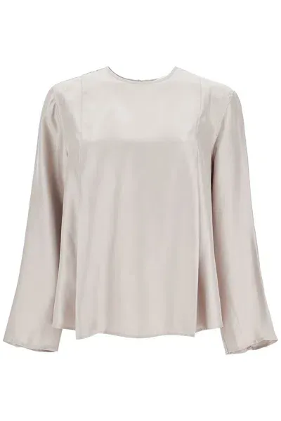 Loulou Studio Silk Adalyn Blouse In White