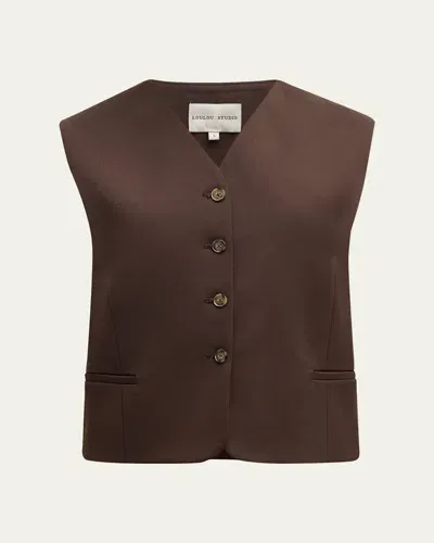 Loulou Studio Teora Single-breasted Vest In Choco