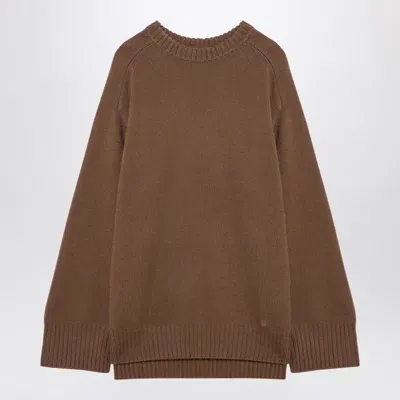 Loulou Studio Wide Crew-neck Jumper In Brown