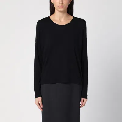 Loulou Studio Wool Blend Black Crewneck T-shirt