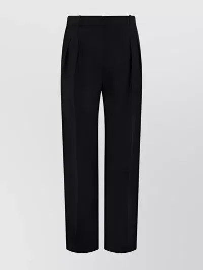 Loulou Studio Wool Trousers Belt Loops In Black