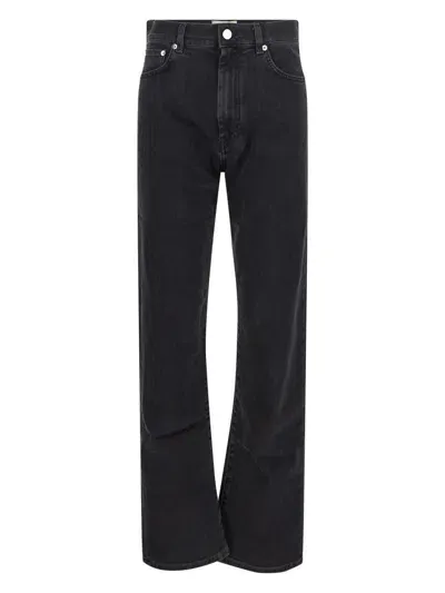 Loulou Studio Wular Black Straight Denim Pants In Grey