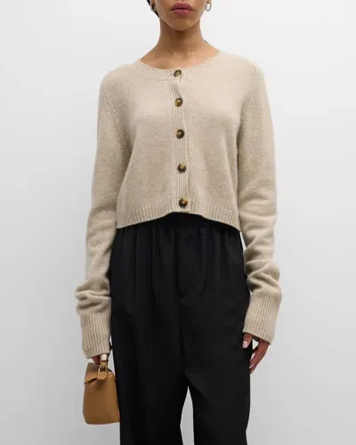 Loulou Studio Zephir Cashmere Knit Cardigan In Beige Melange