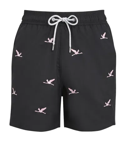 Love Brand & Co. Embroidered Staniel Swim Shorts In Black