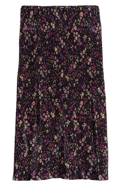 Love, Fire Kids' Bodre Floral Print Midi Skirt In Black Floral